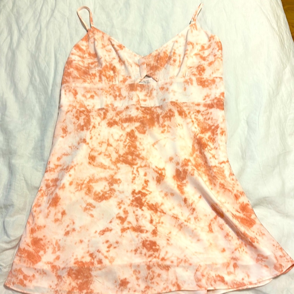 Orange and white dress